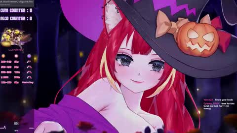 Snapshot of lewdfoxy_vt chatting on 10.31.25 Kira online show from 10.31.25