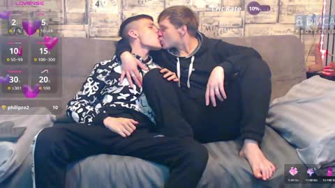Max tall dark-haired guy with tattoos and Phil blond-haired online show from 03.28.26