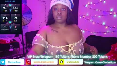 Snapshot of queencroze chatting on 12.24.24 Queen Cherise Roze online show from 12.24.24