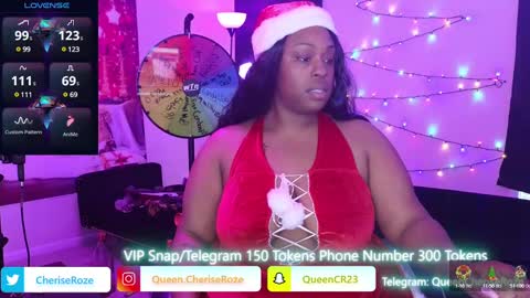Snapshot of queencroze chatting on 12.25.24 Queen Cherise Roze online show from 12.25.24