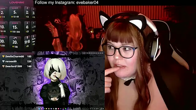 Snapshot of EveBaker04 chatting on 03.18.25 EveBaker04 online show from 03.18.25