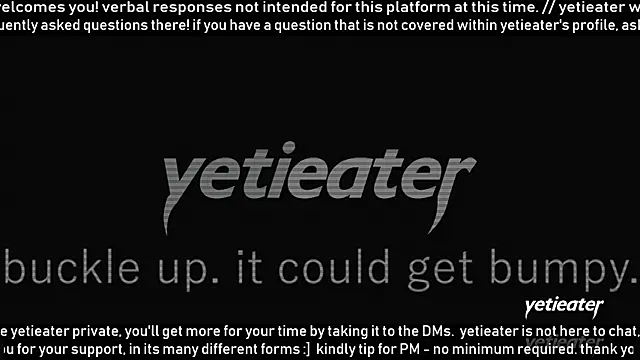 Snapshot of yetieater chatting on 05.24.26 yetieater online show from 05.24.26