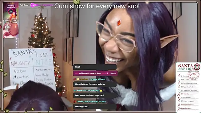 Snapshot of Cheybaaee chatting on 12.25.24 Cheybaaee online show from 12.25.24