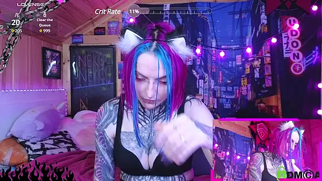 Snapshot of NekoCyber chatting on 02.13.25 NekoCyber online show from 02.13.25